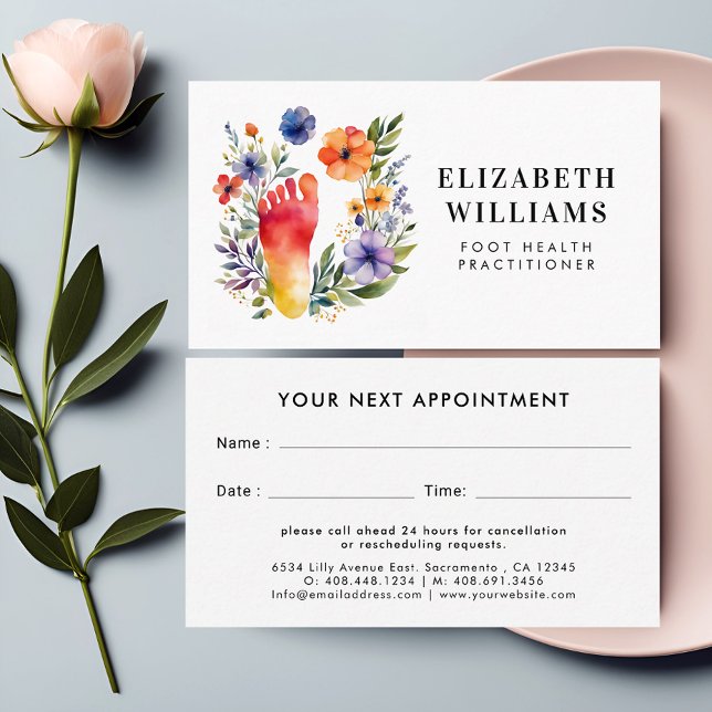 Carte De Rendez-vous Podiatriste Praticien en santé des pieds moderne (Créateur téléchargé)