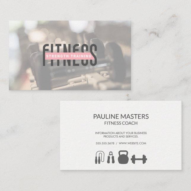 Carte De Rendez-vous Poids de Dumbbell (Devant / Derrière)