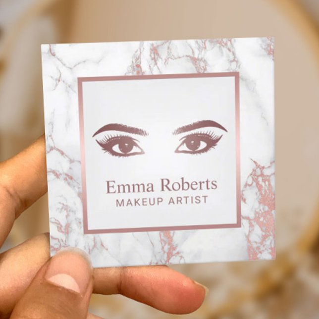 Carte De Rendez-vous Poireaux & Brows Maquillage Artiste Marbre Rendez- (Créateur téléchargé)