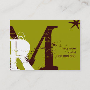 Carte De Rendez-vous Potelé vert d'initiales