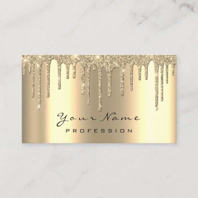 Carte de rendez-vous pour maquillage Gold Drips (Devant)