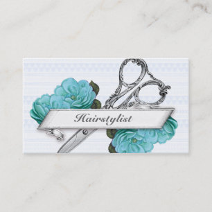 Carte De Rendez-vous pourpre floral vintage de coiffeur de styliste en
