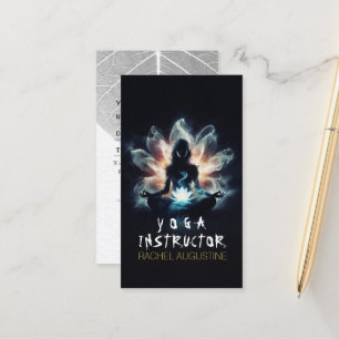 Carte De Rendez-vous Professeur de Yoga Méditation Pose Brume Lumineuse