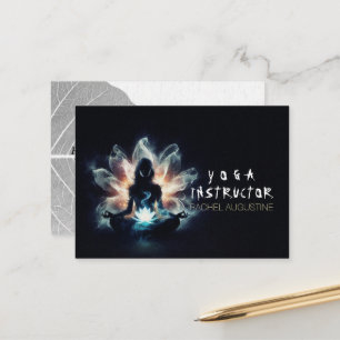 Carte De Rendez-vous Professeur de Yoga Méditation Pose Brume Lumineuse