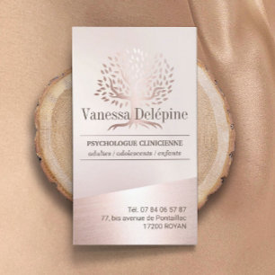 Carte De Rendez-vous Psychologue Blush Rose Gold Tree Nomination