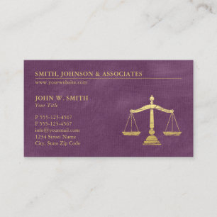Carte De Rendez-vous Purple Lawyer Scales de nomination de juge