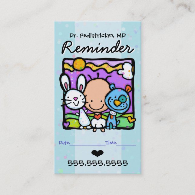 Carte De Rendez-vous Rappel card.OBGYN.Baby de Pediatrician.Appointment (Devant)