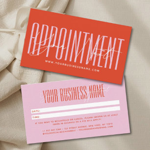Carte De Rendez-vous Rappel professionnel de typographie de script mode