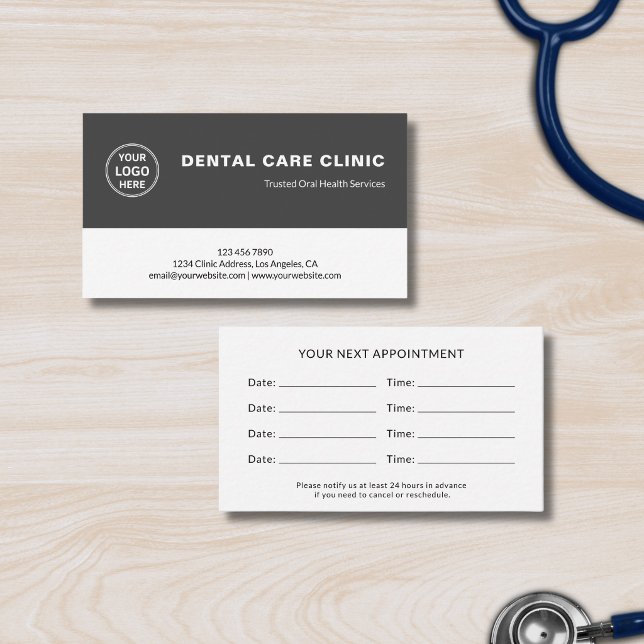 Carte De Rendez-vous Rappel professionnel multiple pour la dentisterie  (Dental Dentistry Professional Reminder Multiple Appointment Card)
