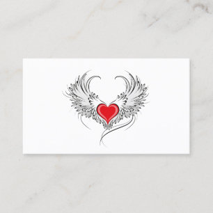 Carte De Rendez-vous Red Angel Coeur avec ailes