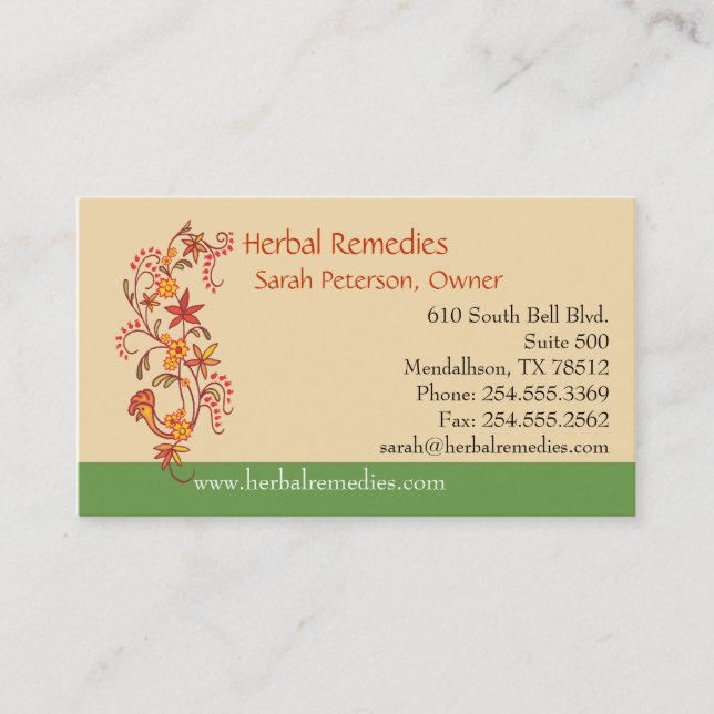 Carte De Rendez-vous Remèdes de fines herbes (Devant)
