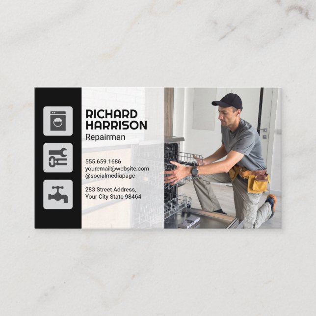 Carte De Rendez-vous Réparateur Réparateur Lave-vaisselle (Devant)