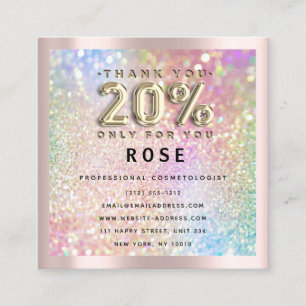 Carte De Rendez-vous Rose 20% de réduction Logo Holographe Parties scin