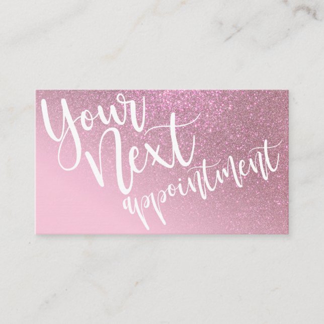 Carte De Rendez-vous Rose Chic Parties scintillant rose Gradient Typogr (Devant)