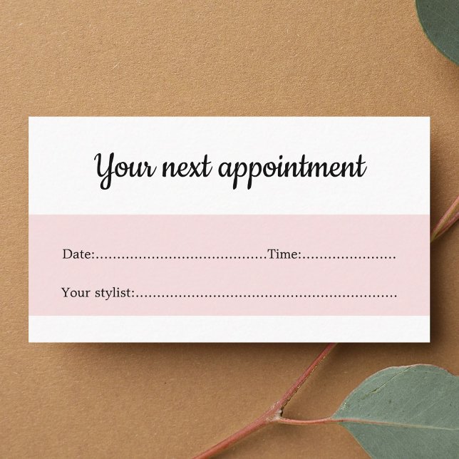 Carte De Rendez-vous Rose Élégante Beauté Blanche (Créateur téléchargé)