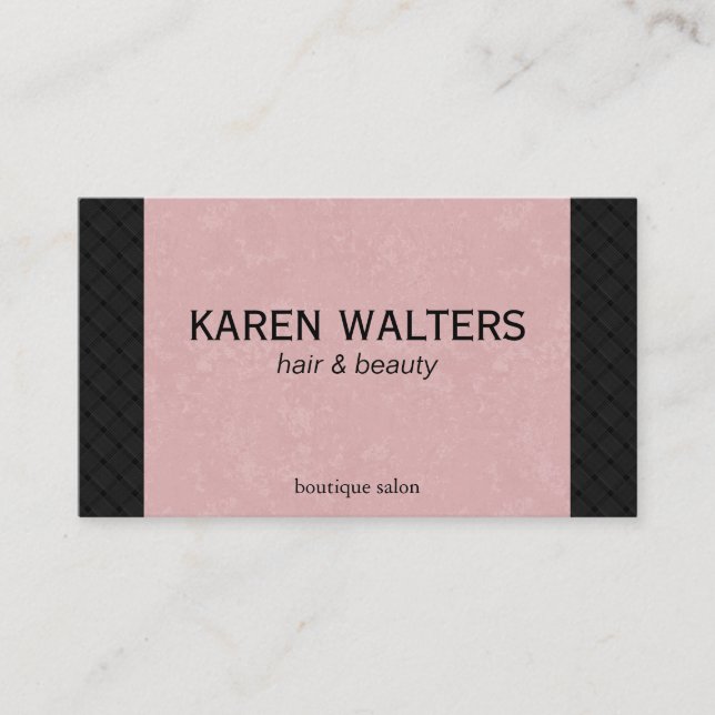 Carte De Rendez-vous Rose et tissé (carte de rendez-vous) (Devant)