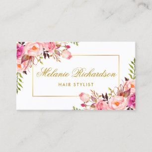 Carte de rendez-vous Rose Floral et Gold
