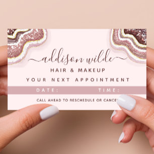Carte De Rendez-vous Rose Gold Blush Rose Pailleté Agate Géode Rendez-v