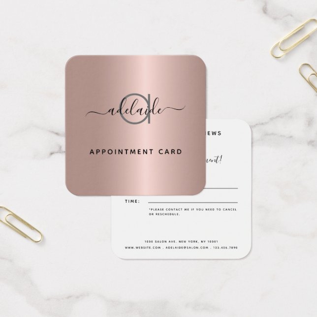 Carte de rendez-vous rose Gold Modern Maquillage S (Bureau)