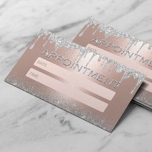 Carte De Rendez-vous Rose Gold Silver Parties scintillant Drips Salon R