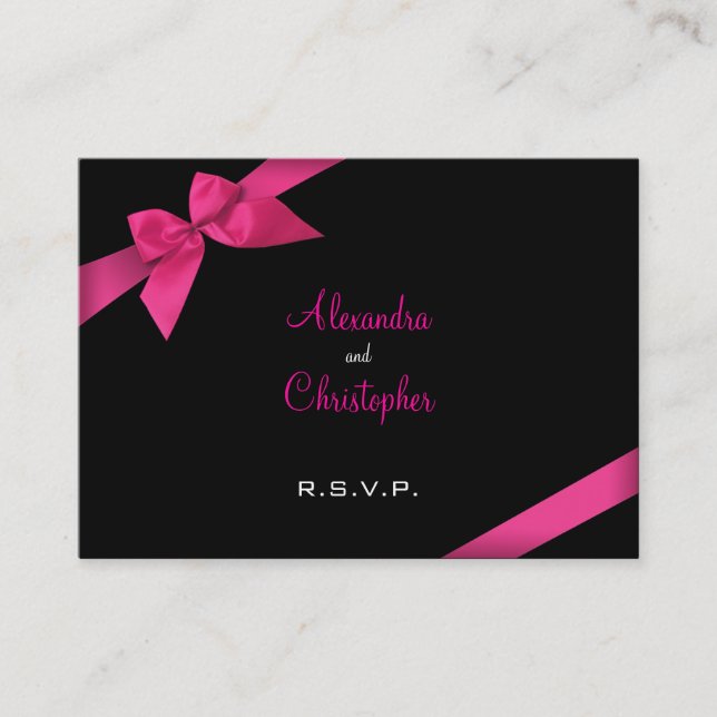 Carte De Rendez-vous Ruban rose RSVP Minicard (Devant)