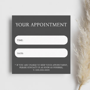 Carte De Rendez-vous Salon blanc gris foncé simple et élégant