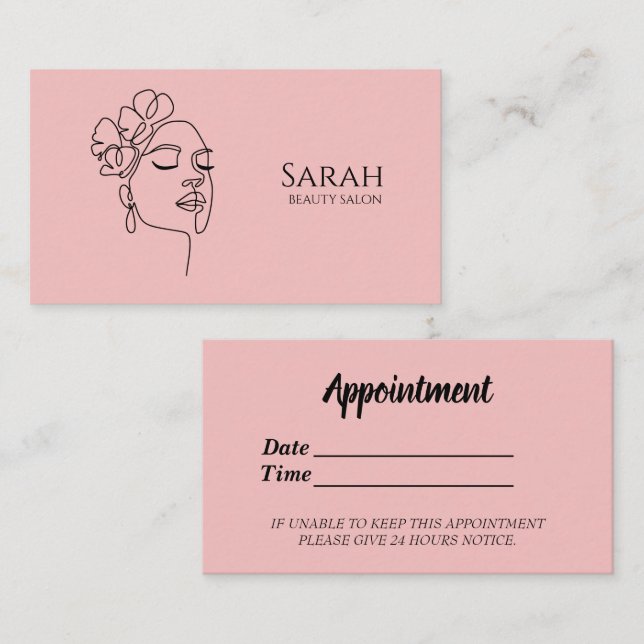 Carte De Rendez-vous Salon de beauté  (Devant / Derrière)