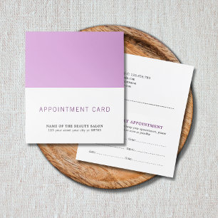 Carte De Rendez-vous Salon de beauté blanc pourpre élégant simple