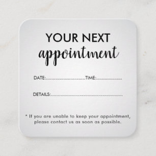 Carte De Rendez-vous Salon de Beauté Élégant Moderne Blanc