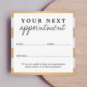 Carte De Rendez-vous Salon de beauté élégant moderne faux or gris blanc