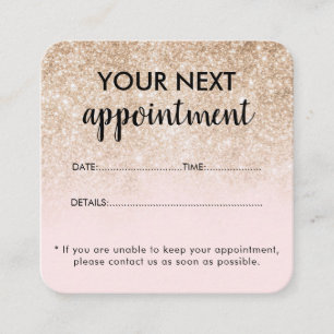 Carte De Rendez-vous Salon de Beauté Moderne Or Élégant Rose