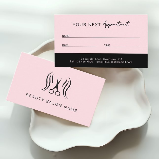 Carte De Rendez-vous Salon de Beauté Moderne Professionnel (Créateur téléchargé)