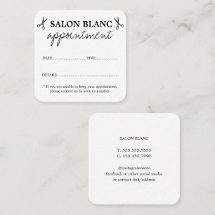 Carte De Rendez-vous Salon de beauté promotionnel