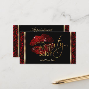 Carte De Rendez-vous Salon de beauté - Rouge foncé