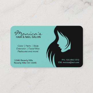 Carte De Rendez-vous Salon de coiffure bleu et blanc avec la date de