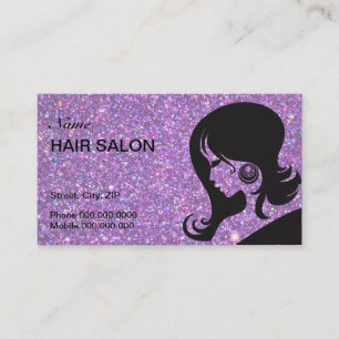 Carte De Rendez-vous Salon de coiffure pour Parties scintillant et étin