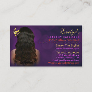 Carte De Rendez-vous Salon de coiffure Styliste Africain Américain Nomi