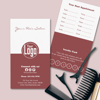 Carte De Rendez-vous Salon de coiffure Topaz blanc et fumé raffiné Fidé