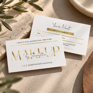 Carte De Rendez-vous Salon de maquillage d'artiste de Modern Glam blanc