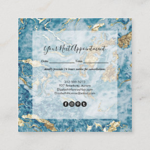 Carte De Rendez-vous Salon de marbre doré et bleu