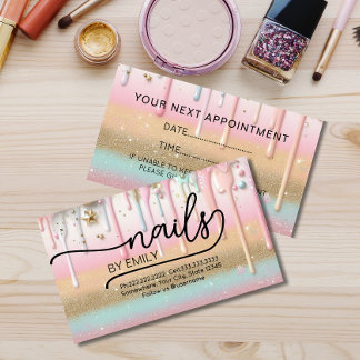 Carte De Rendez-vous Salon de ongles Pastel Paint Manicurist