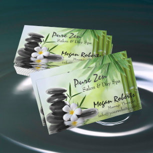 Carte De Rendez-vous Salon de soins de la peau de Spa Bamboo Zen Stones
