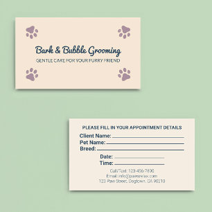 Carte De Rendez-vous Salon de toilettage pour animaux de compagnie – Ch