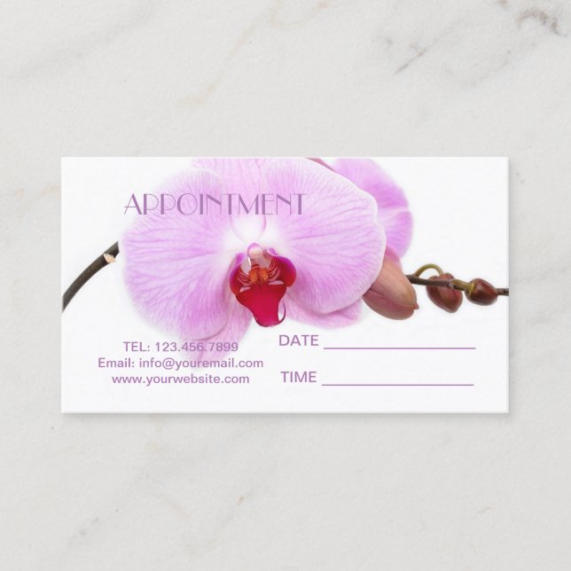 Carte De Rendez-vous Salon d'orchidée SPA massage Aromathérapie Rendez- (Devant)