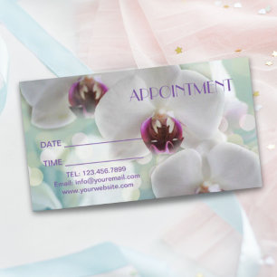 Carte De Rendez-vous Salon d'orchidée SPA massage Aromathérapie Rendez-