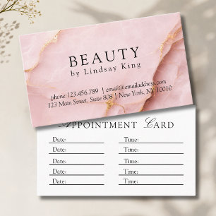 Carte De Rendez-vous Salon Élégant Marbre Rose Pâle