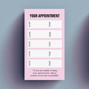 Carte De Rendez-vous Salon Rose Blanc Noir Élégant Moderne