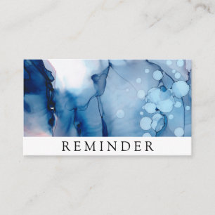 Carte De Rendez-vous *~* Salon & Spa Bleu Chic Abstrait Artiste