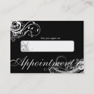 Carte de rendez-vous Salon Spa Floral Fils Noir