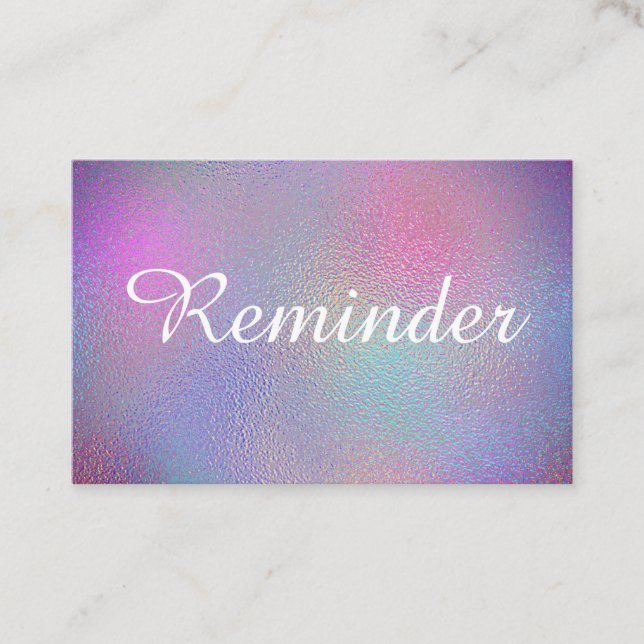 Carte De Rendez-vous *~* Salon & Spa Iridescente Foil Arc-en-ciel viole (Devant)